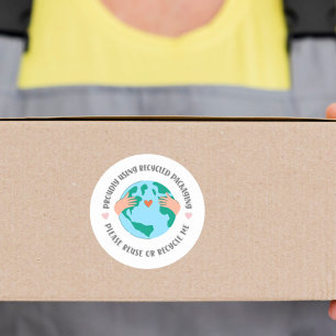 Umweltfreundliche recycelte Verpackung Erde grün Runder Aufkleber