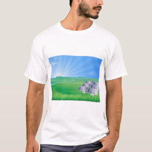 Umweltfreundliche Solarpanel-Landschaft T-Shirt