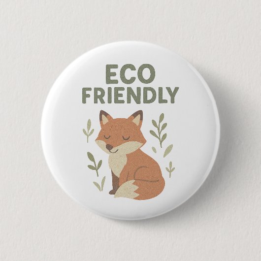 Umweltfreundlicher Fuchs Button (Vorderseite)