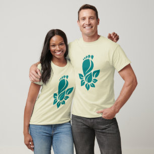 Umweltfreundlicher grüner Blattfußabdruck Naturgra T-Shirt
