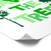 Umweltgrün Rette die Baumdarstellung Poster (Ecke)