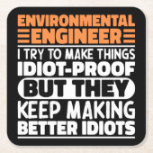 Umweltingenieur Ich versuche, die Dinge lustig zu Rechteckiger Pappuntersetzer (Vorderseite)
