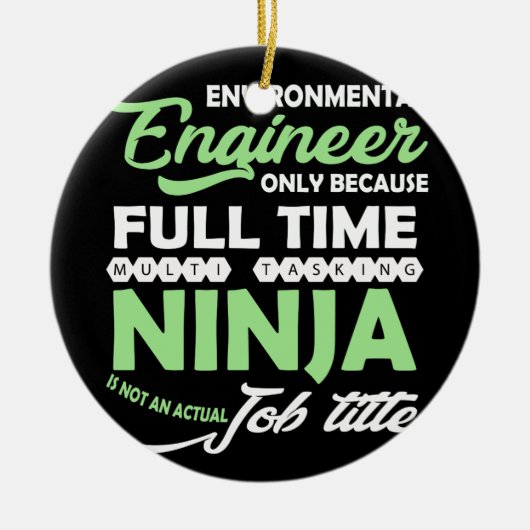 Umweltingenieur nur wegen Vollzeit Keramik Ornament (Vorne)