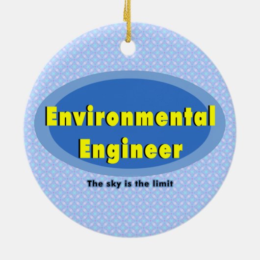 Umweltingenieur Oval Keramik Ornament (Hinten)