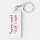 Umweltingenieur Pink Schlüsselanhänger (Rückseite)