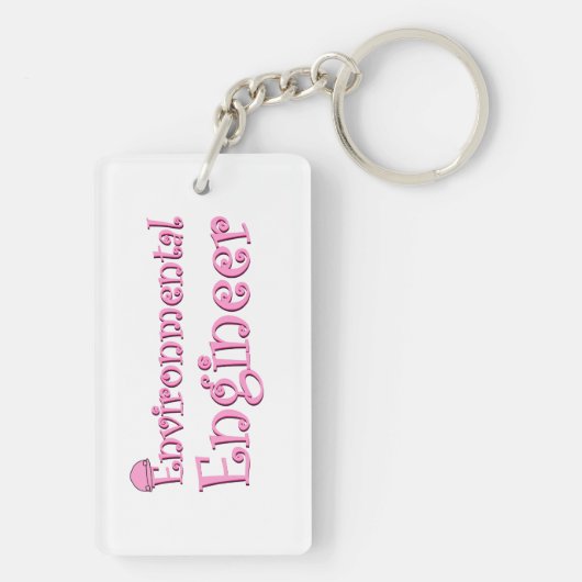 Umweltingenieur Pink Schlüsselanhänger (Rückseite)