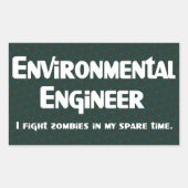 Umweltingenieur Zombie Fighter Rechteckiger Aufkleber (Vorderseite)