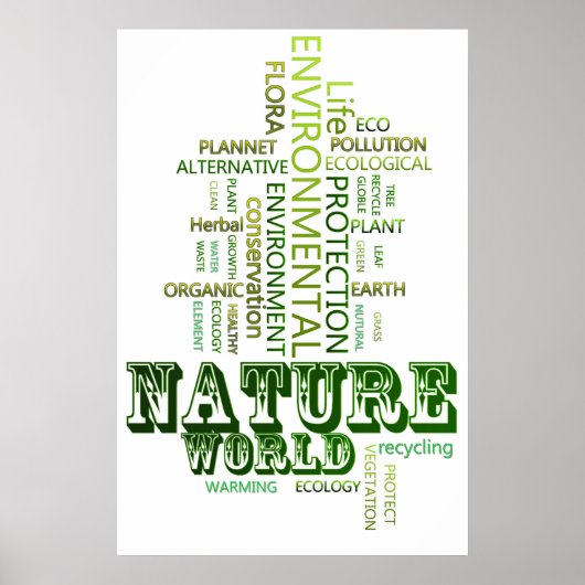 Umweltplakat denke ökologisch Nature Poster (Vorne)