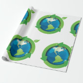 Umweltschonendes Recycling-Symbol der Erde Geschenkpapier (Ungerollt)