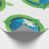 Umweltschonendes Recycling-Symbol der Erde Geschenkpapier (Ecke)