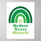 Umweltschonung bei grünem Regenbogen - Wiederverwe Poster (Vorne)