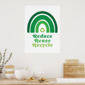 Umweltschonung bei grünem Regenbogen - Wiederverwe Poster (Küche)