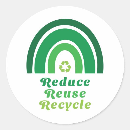 Umweltschonung bei grünem Regenbogen - Wiederverwe Runder Aufkleber (Vorderseite)