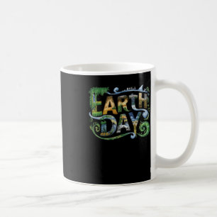 Umweltschutz am Tag der Erde Rette Baum und Kaffeetasse