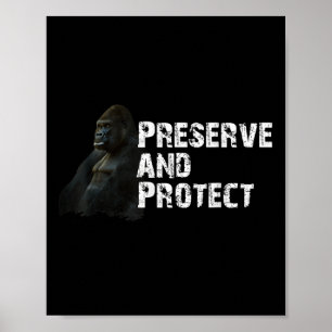 Umweltschutz für Berggorillas Conserva Poster