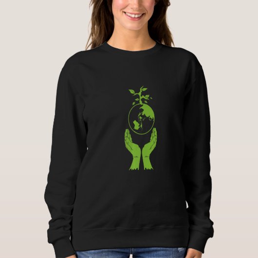 Umweltschutz Grüne Erde Sweatshirt (Vorderseite)