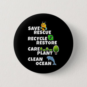 Umweltschutz, Klima, Natur, Recycling Button