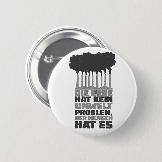 Umweltschutz Klimaschutz Naturschutz Fabrik Button (Vorne & Hinten)