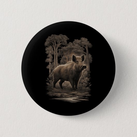 Umweltschutz Klimaschutz Wildschweine Button (Vorderseite)