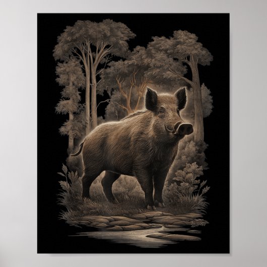 Umweltschutz Klimaschutz Wildschweine Poster (Vorne)