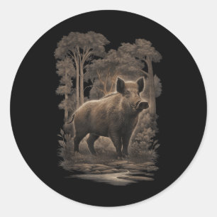 Umweltschutz Klimaschutz Wildschweine Runder Aufkleber