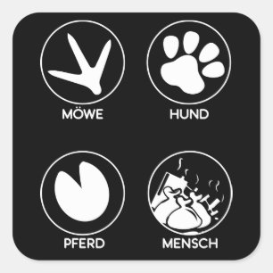 Umweltschutz Naturschutz Klimaschutz Hund Pferd Quadratischer Aufkleber