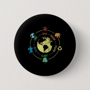 Umweltschutz, Naturschutz, Ozean Button