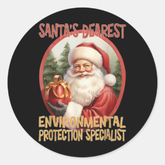 Umweltschutz-Spezialist Weihnachten Holi Runder Aufkleber