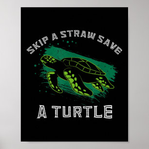 Umweltschutz Überspringe Einen Strohhalm Rette Ein Poster