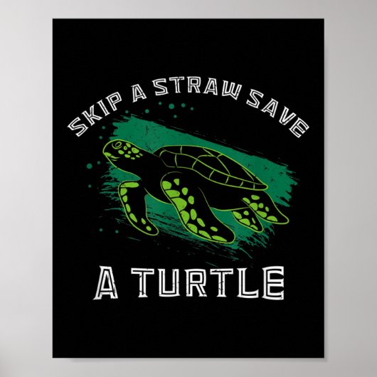 Umweltschutz Überspringen Ein Strohhalm Rette eine Poster (Vorne)