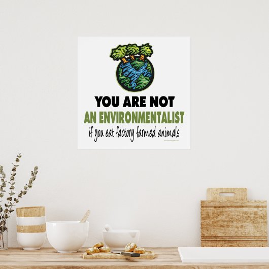 Umweltschützer = Vegan, Vegetarier Poster (Küche)