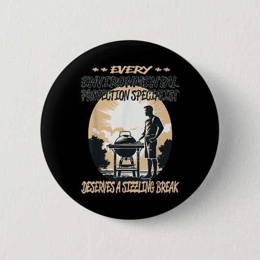 Umweltspezialist Funny Grillen Koch Button (Vorderseite)