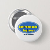 Umwelttechniker Blue Oval Button (Vorne & Hinten)