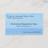 Umweltwissenschaft, blauer Himmel und Meer Visitenkarte (Rückseite)