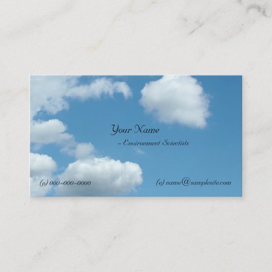 Umweltwissenschaft, blauer Himmel und Meer Visitenkarte (Vorderseite)