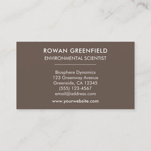 Umweltwissenschaftler Ingenieur Ökotechnologie Öko Visitenkarte (Rückseite)