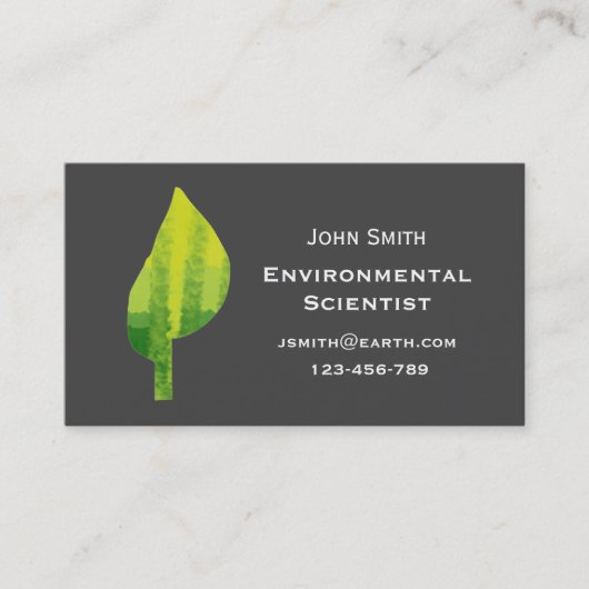 Umweltwissenschaftler oder Ökologe Visitenkarte (Vorderseite)