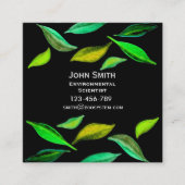 Umweltwissenschaftler, zeitgenössisches Blattdesig Quadratische Visitenkarte (Vorderseite)