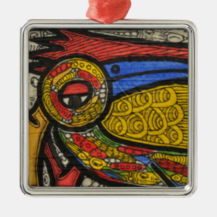 Umwerbende Vögel Silbernes Ornament