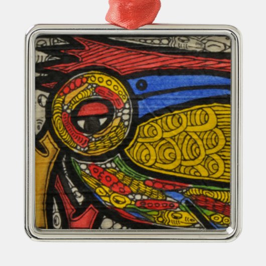 Umwerbende Vögel Silbernes Ornament (Vorne)