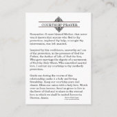 Umwerbungs-Verlobungs-Gebets-heilige Karte (Rückseite)