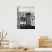 "Umzug" Abstrakte Kunst in Grün und Braun Poster (Küche)