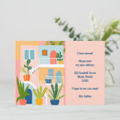 Umzug Ankündigung neue Adresse farbenfrohe Wohnung (Stehend Vorderseite)