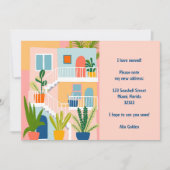 Umzug Ankündigung neue Adresse farbenfrohe Wohnung (Vorderseite)