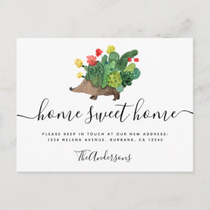 Umzug bekannt geben Kaktus Igel Postkarte