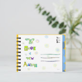 Umzug der Ankündigungsadresse Buch F-J Postkarte (Stehend Vorderseite)