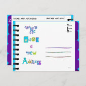 Umzug der Ankündigungsadresse Buch 'Z' Postkarte (Vorne/Hinten)