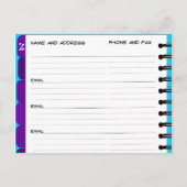 Umzug der Ankündigungsadresse Buch 'Z' Postkarte (Rückseite)