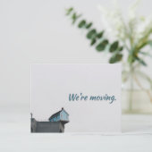 Umzug der Wohnadresse durch bewegte Zuhause Ankündigungspostkarte (Stehend Vorderseite)
