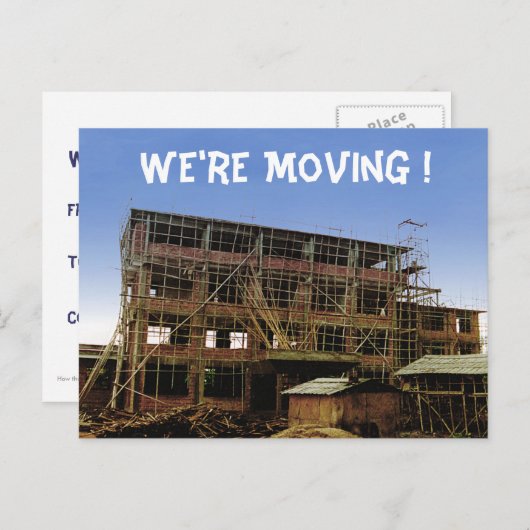 Umzug des Gebäude "Adresse im sonnigen Haus" Ankündigungspostkarte (Vorne/Hinten)